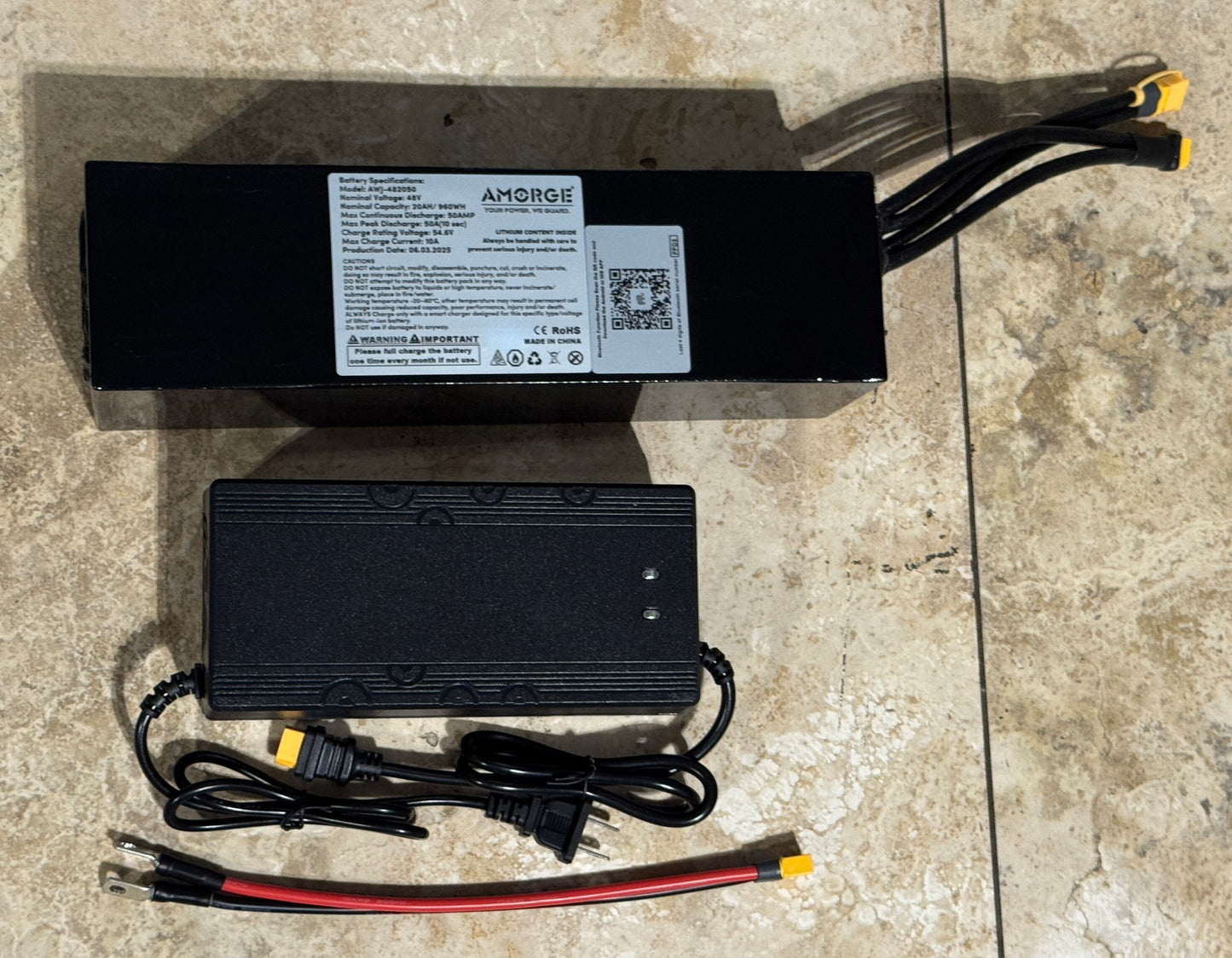 Amorge Battery 48v 20Ah 50A (10sec) High Capacity - Crazy Cart