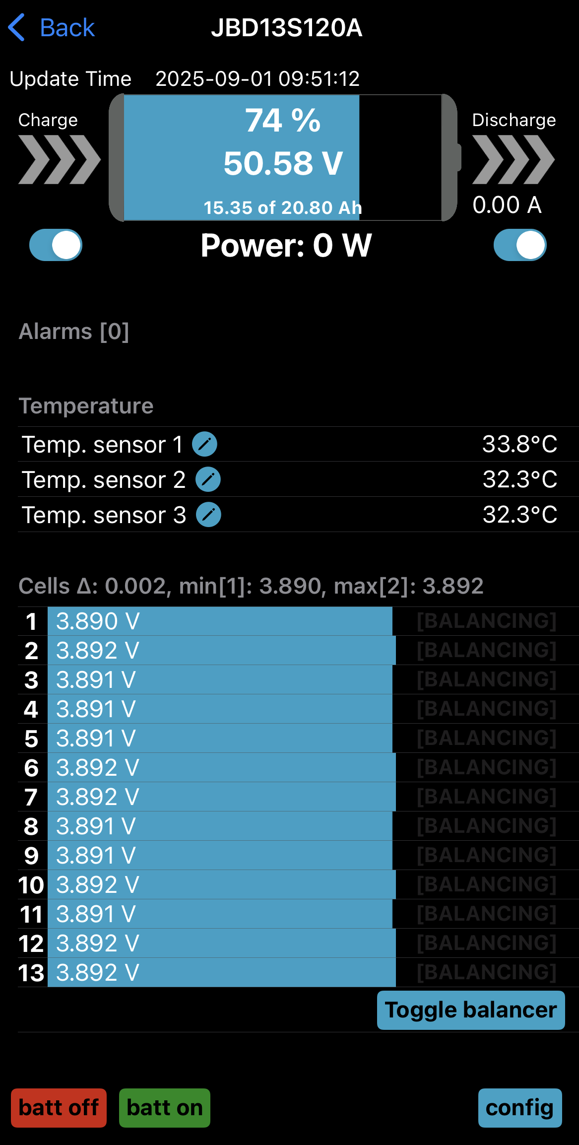 Tuttio Battery 48v 21Ah 120A (burst) Bluetooth BMS