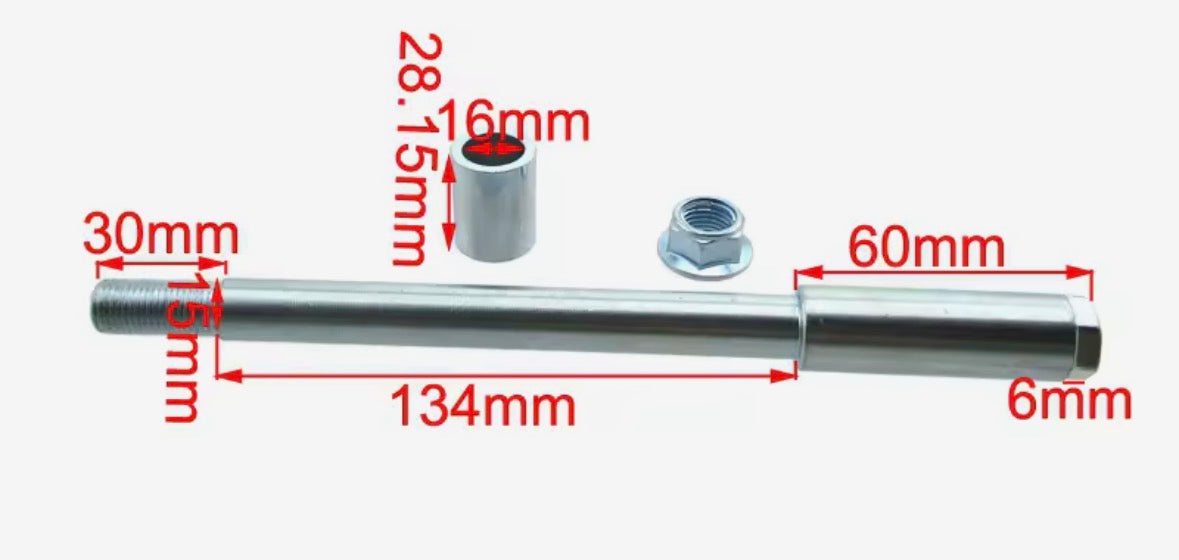 Drilled Front Axle 15mm/20mm for Pit Bikes
